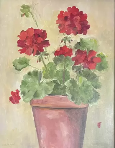 Pot of Geraniums - Pat Flathouse