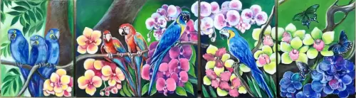 Parrots and Orchid - Anastasia Shimansky